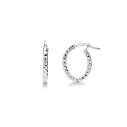 Pendientes ovalados en oro blanco de 18k diamantado