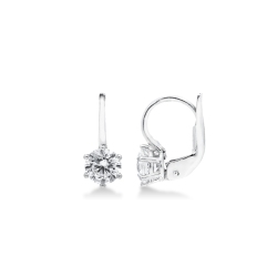 White gold 18k zircon drop earrings 