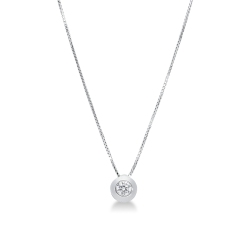 Collar en oro blanco 18k engastado con zirconia