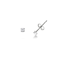18k white gold zircon earrings, diameter of about 3.25mm