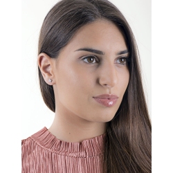 Zircon stud earrings in white gold 18k 2