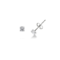 Zircon stud earrings in white gold 18k