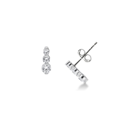 White gold 18k zircon earrings 