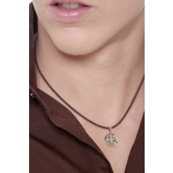 Ciondolo in oro bianco e giallo 18k con rosa dei venti. 2