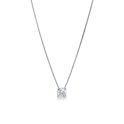 18k white gold solitaire necklace with zircon