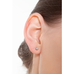 Boucles d’oreilles à griffes Or Jaune 18k avec zircons 2