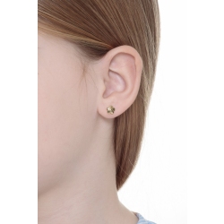 Pendientes de oro amarillo de 18k flor 2