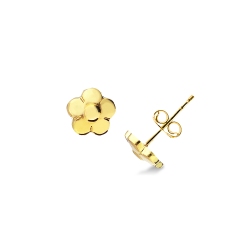 Pendientes de oro amarillo de 18k flor