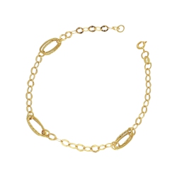 Pulsera fantasía en oro 18k con óvalos cm 20