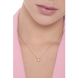 18k yellow gold full bezel solitaire necklace with zircon 2